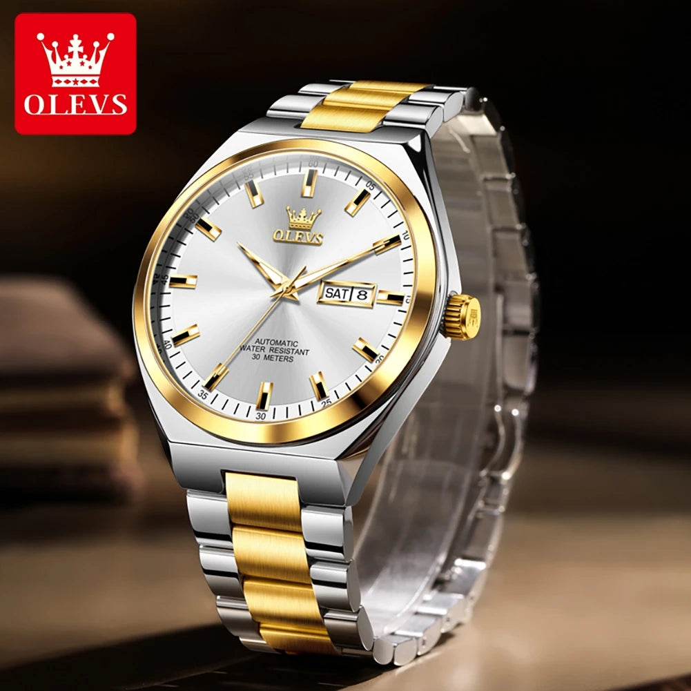 OLEVS 9907 Luxury Man Watch New Multi functional Simplicity Dual Calendar Original